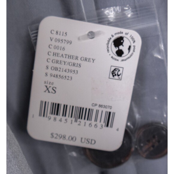 Free People XS Agnes Heather Gray Cropped Blazer Jacket Academia Business Casual - Picture 9 of 13